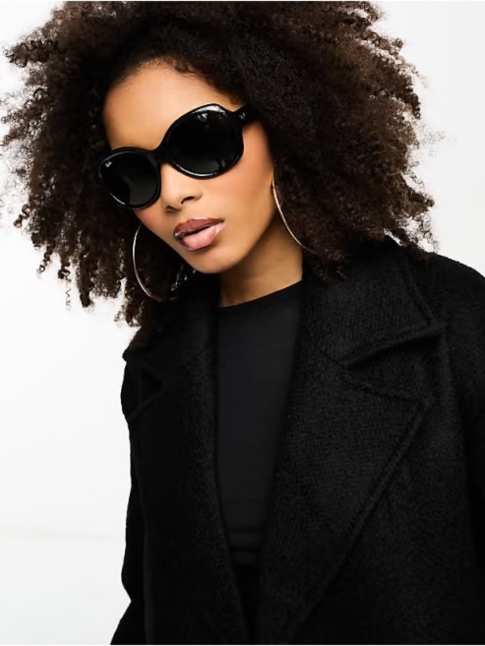 Ray-Ban RB4191 Glossy Black Oversized Women's Sunglasses